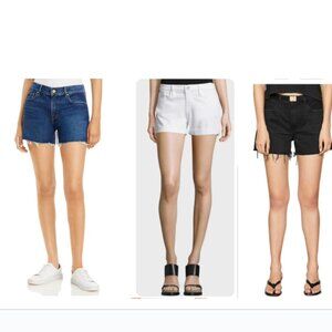 Frame Denim shorts lot of 3 size 31 - 32 black denim blue denim and white denim